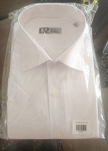 D2 Beyaz Kısa Kollu Erkek Gömlek 42 beden standart kesim - Görsel 2
