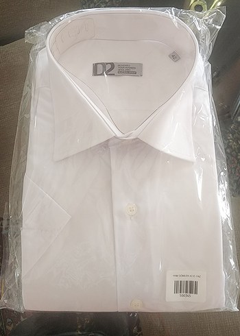 D2 Beyaz Kısa Kollu Erkek Gömlek 42 beden standart kesim - Görsel 5