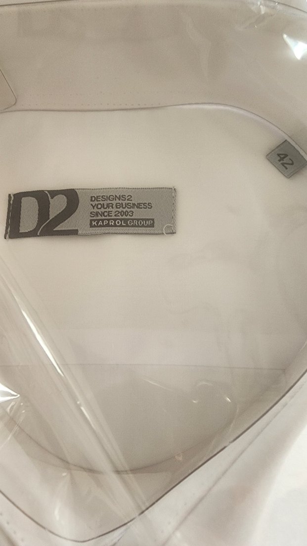 D2 Beyaz Kısa Kollu Erkek Gömlek 42 beden standart kesim - Görsel 3
