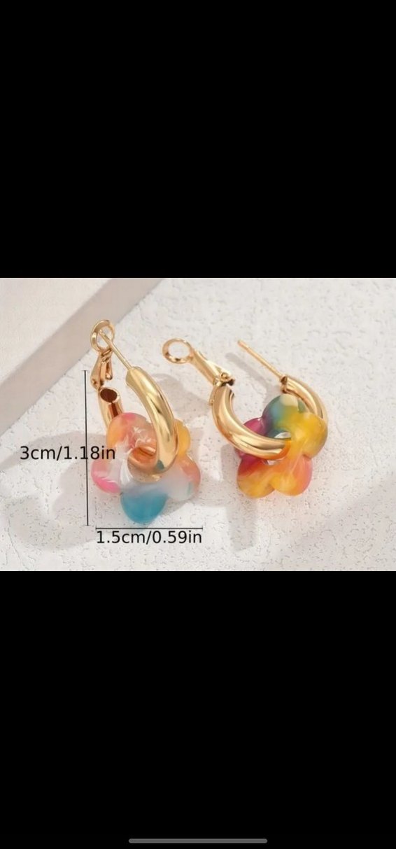 yesil Mini Çiçek Küpeler - Görsel 3