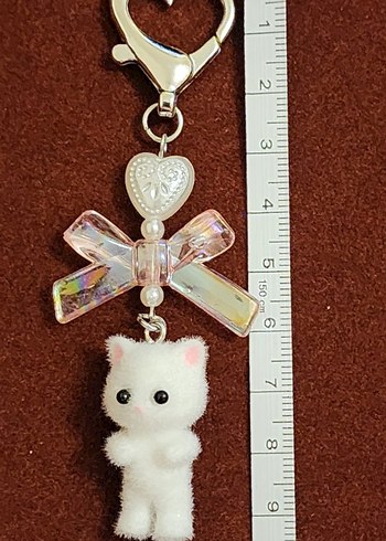 sylvanian families Beyaz Boncuklu Bohem Kadın charm Anahtarlık - Görsel 2