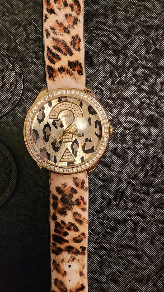 ORJINAL GUESS Kahverengi Leopar Desenli Kadın Kol Saati - Görsel 4