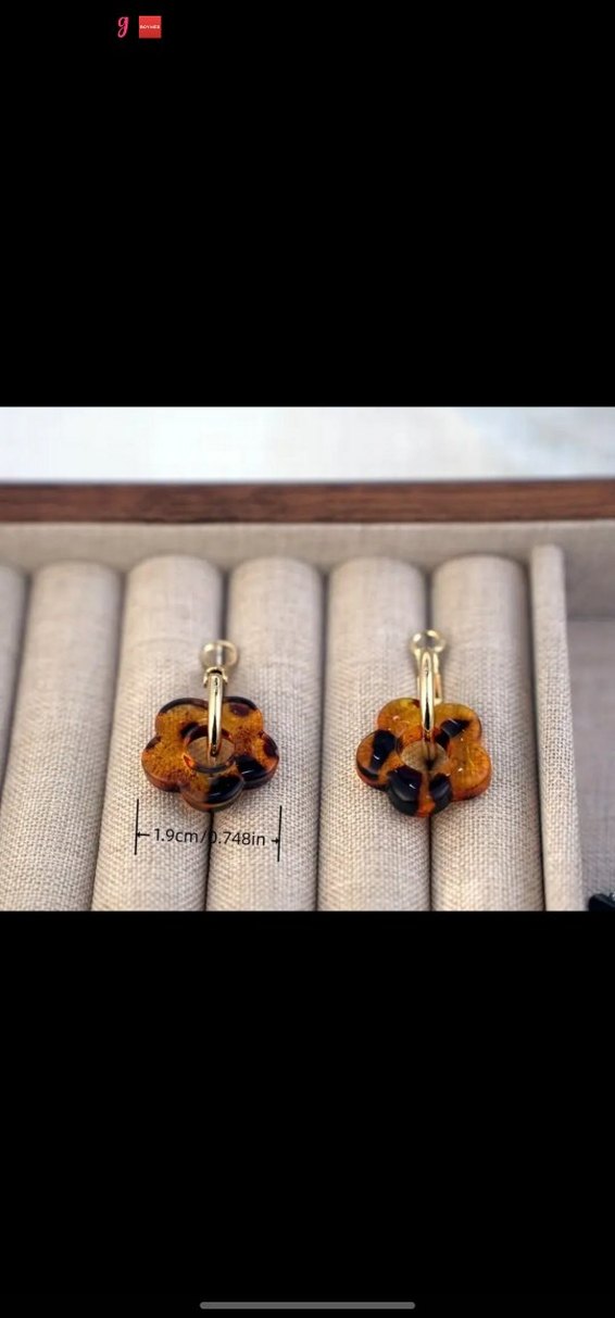 leopar desenli cicekli Küpe - Görsel 2