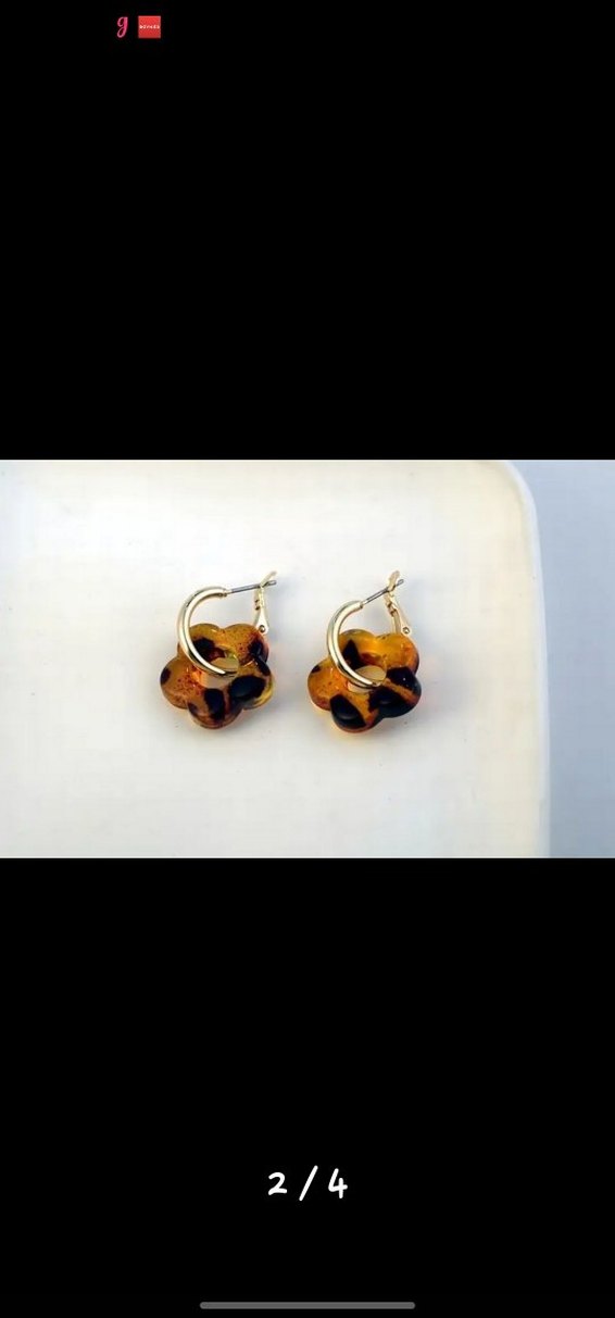 leopar desenli cicekli Küpe - Görsel 3