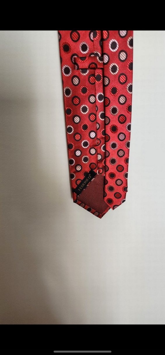 Kırmızı Desenli Erkek Kravat - Görsel 2