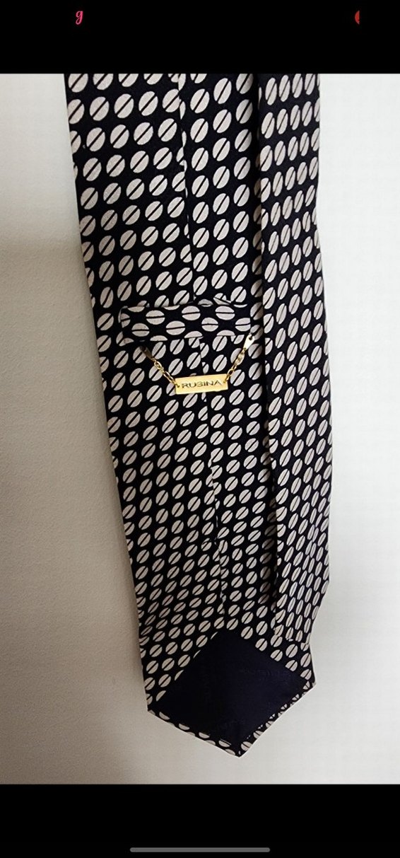 siyah Üzerinde Beyaz Nokta Desenli Kravat - Görsel 2