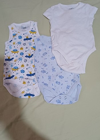 Bebek Erkek Kolsuz Pamuklu Body Seti 3'lü - Görsel 2