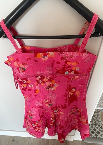 Pembe Desenli Midi Elbise