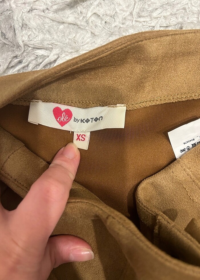 Koton taba rengi süet etek - Görsel 3