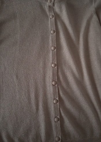 M&S marka bej Düğmeli Kadın Yün Hırka - Görsel 3