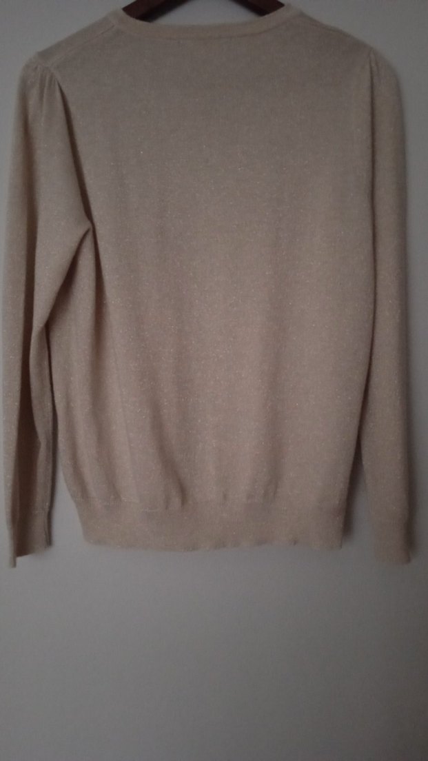 M&S marka bej Düğmeli Kadın Yün Hırka - Görsel 2