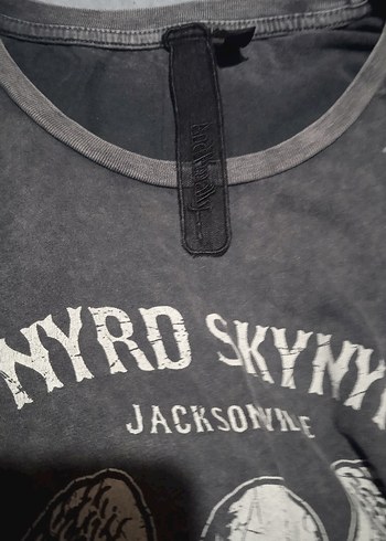 Gri Rock Punk Baskılı Erkek Tişört - Görsel 7