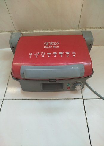 Sinbo Kırmızı Gri Tost ve Sandviç Makinesi