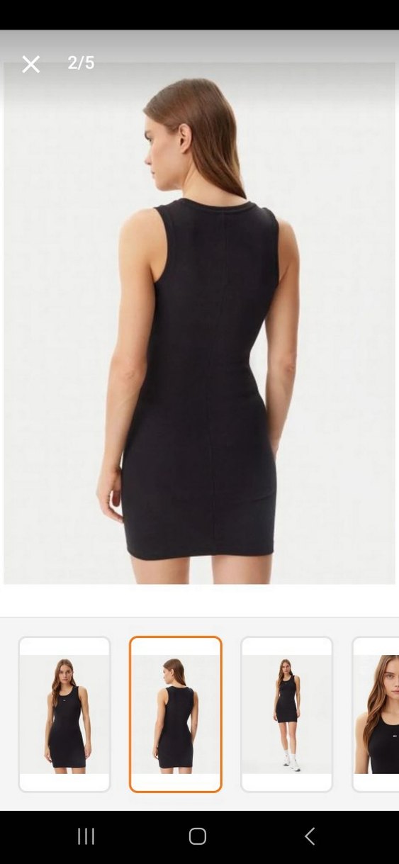 Siyah, Kolsuz, Dar Kesim Günlük Elbise - Görsel 2