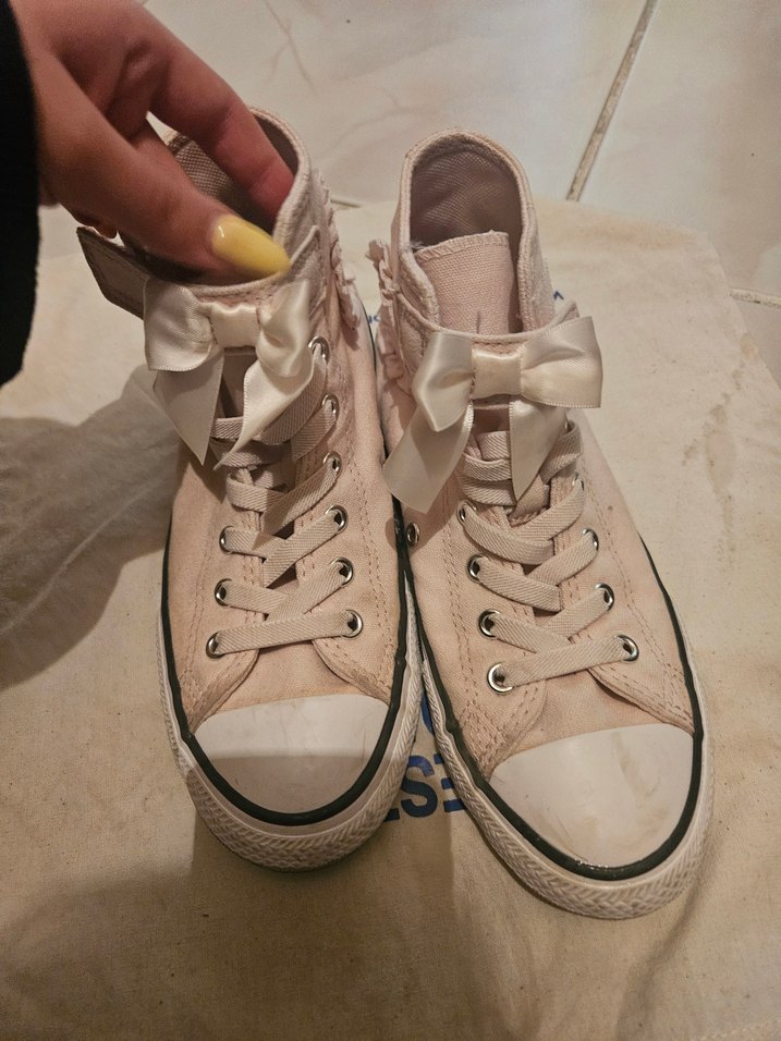 coquette Pembe Fiyonklu ayakkabı converse - Görsel 5