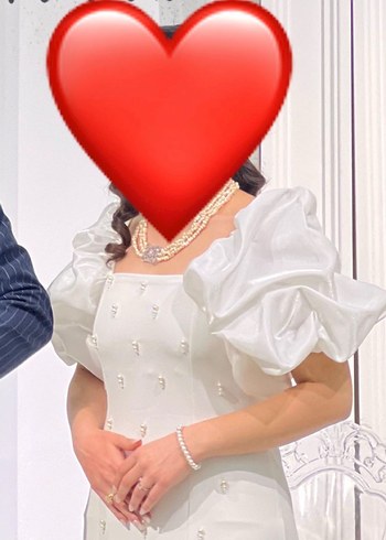 38 Beden Mehie Beyaz Midi Mini Gelinlik