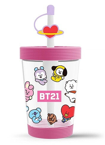 Miniso BT21 Koleksiyonu Taşınabilir Plastik Bardak