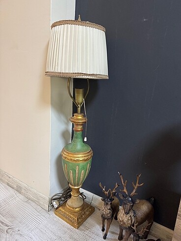 Antika Fransız Terra cotta abajur 95 cm