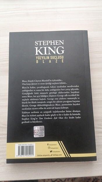  Stephen King yüzyılın suçlusu blaze
