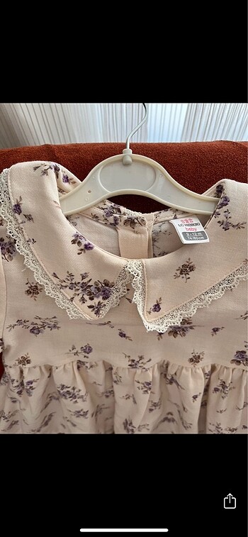 Bebe yaka kalın keten elbise - Görsel 2