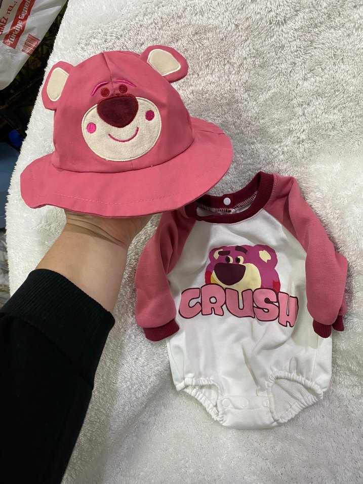 Uzun Kollu Pembe Bebek Kıyafet Takımı - Görsel 3