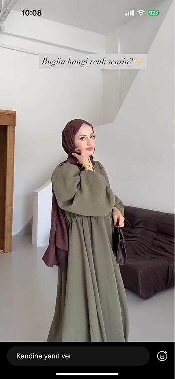 Diğer Haki yeşil elbise 2 beden rahat 44 46