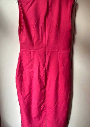 Pembe Drapeli Midi Kadın Abiye Elbise - Görsel 2