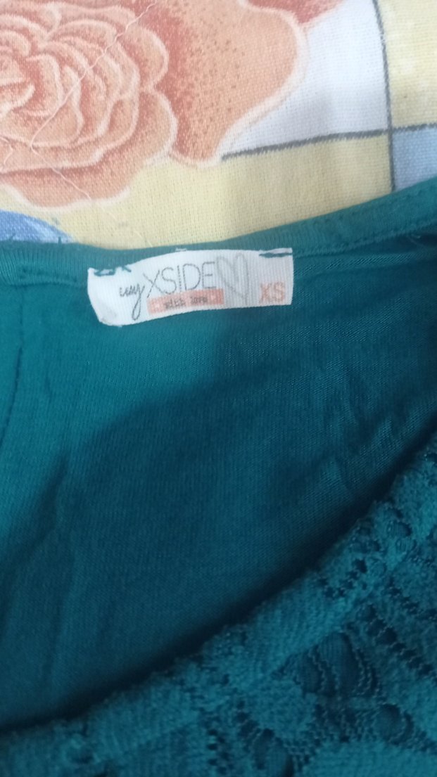 Turkuaz Dantel Detaylı Kadın Triko Bluz - Görsel 4