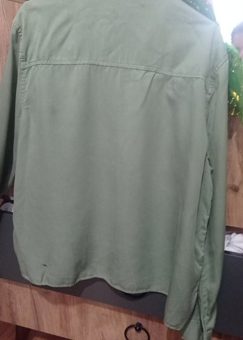 Zara i, Uzun Kollu Haki Keten Gömlek - Görsel 5