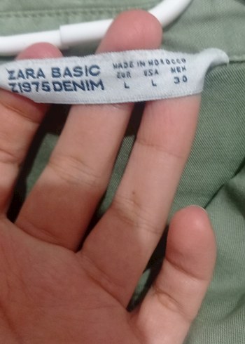 Zara i, Uzun Kollu Haki Keten Gömlek - Görsel 3