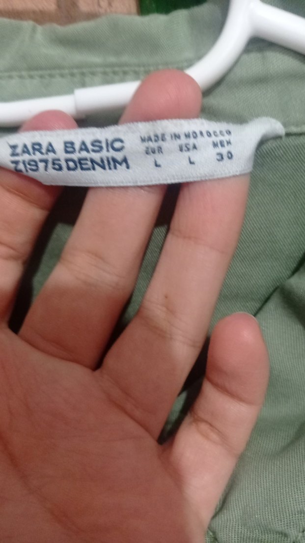 Zara i, Uzun Kollu Haki Keten Gömlek - Görsel 3