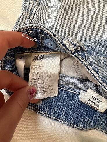 13-14 Yaş Beden mavi Renk H&M kız çocuk belden ayarlanabilir jean şort