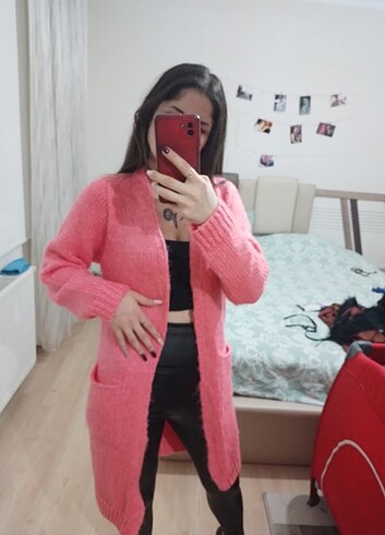 Diğer Pembe uzun hirka