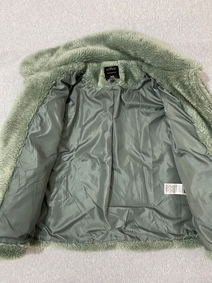 Yeşil Midi Boy Suni Kürk Ceket - Görsel 3