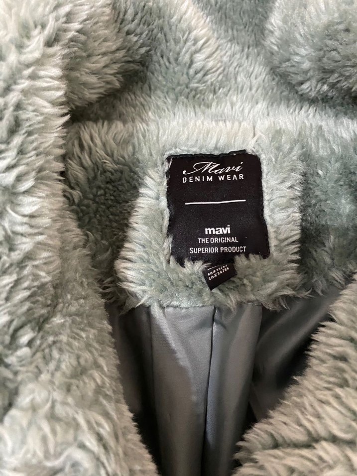 Yeşil Midi Boy Suni Kürk Ceket - Görsel 4