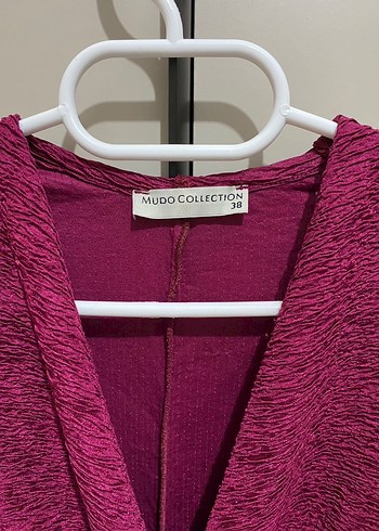 Pembe V Yaka Mini Triko Elbise - Görsel 2