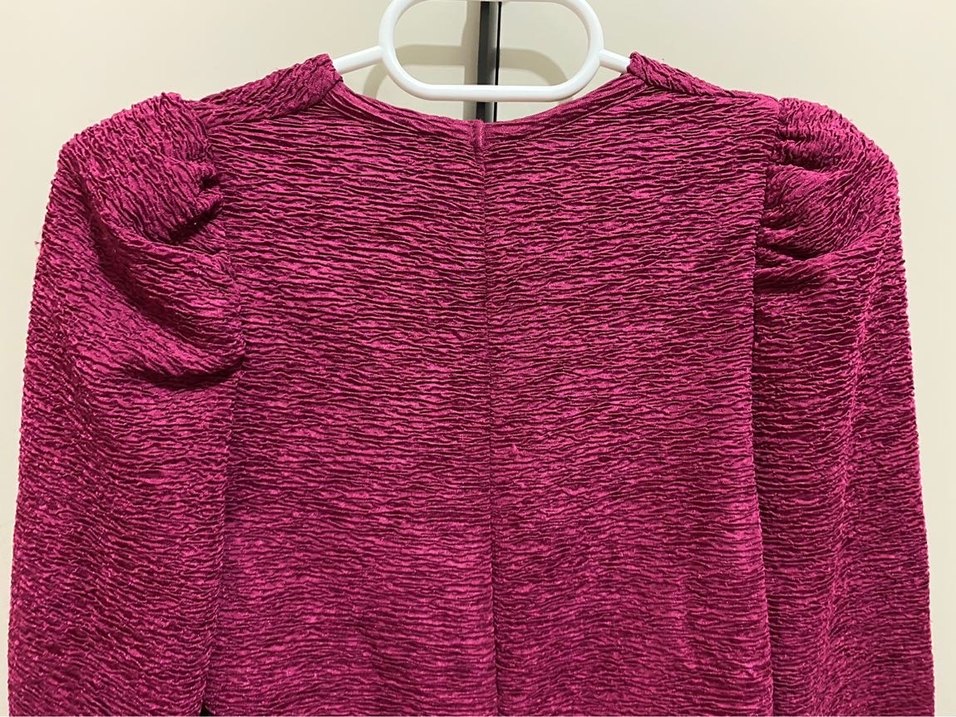 Pembe V Yaka Mini Triko Elbise - Görsel 4