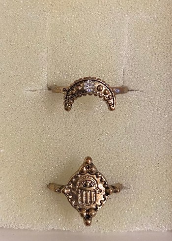 Bordo Boncuk Detaylı Vintage Yüzük - Görsel 2