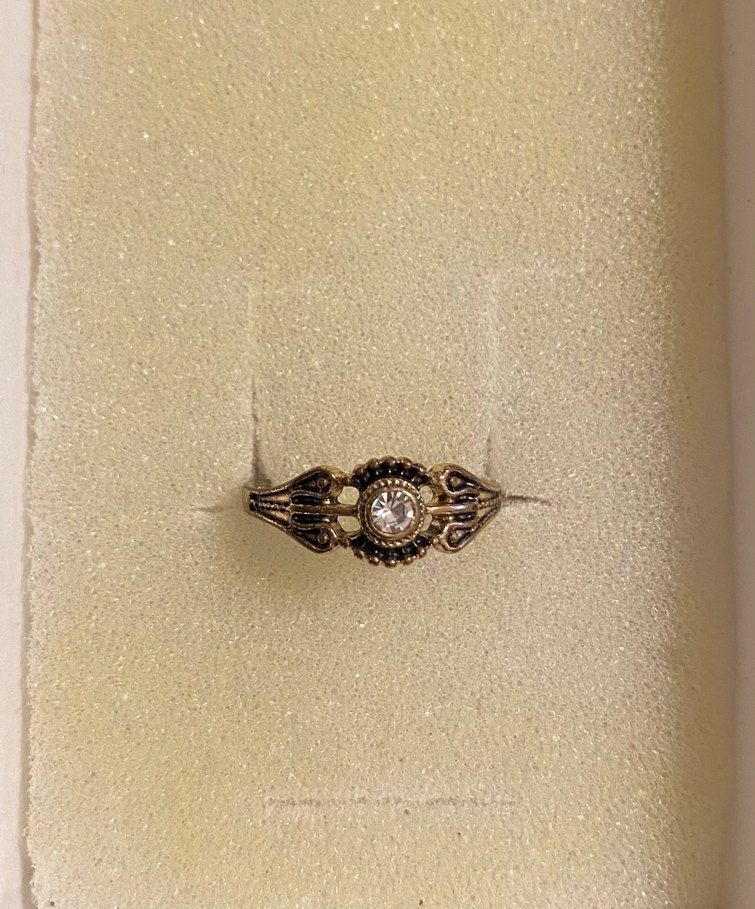 Bordo Boncuk Detaylı Vintage Yüzük - Görsel 3