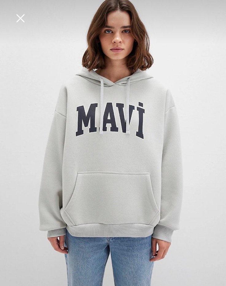 Gri Kapüşonlu MAVI Baskılı Sweatshirt - Görsel 2