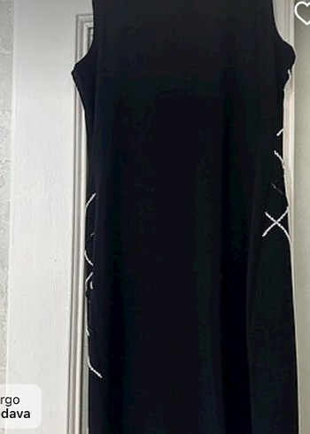 Boncuk İşlemeli Siyah Kışa Kadın Elbisesi - Görsel 2