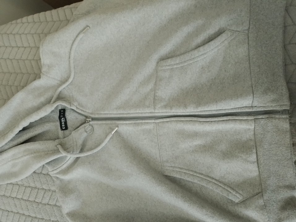 Defacto  Gri Kapüşonlu Fermuarlı Kadın Sweatshirt - Görsel 3