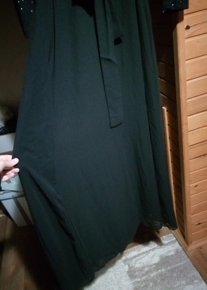 Siyah simli elbise - Görsel 2