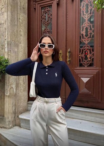 Polo ralph lauren bayan triko lacivert kazak standart beden