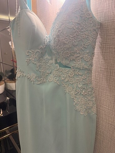Su yeşili abiye elbise - Görsel 3