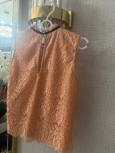 H&M marka pudra somon rengi bluz - Görsel 4