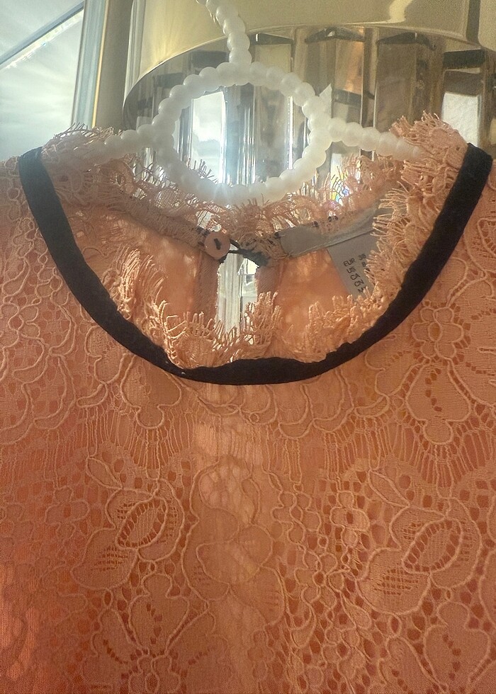 H&M marka pudra somon rengi bluz - Görsel 3