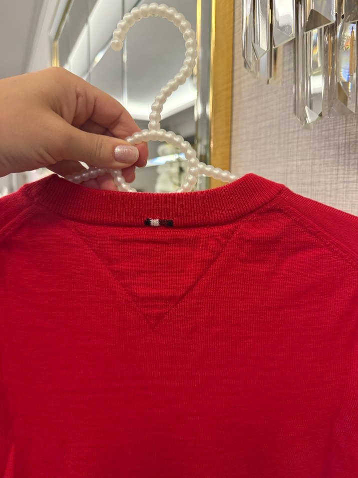 Tommy Hilfiger Kırmızı erkek  Triko Uzun Kollu Kazak - Görsel 5