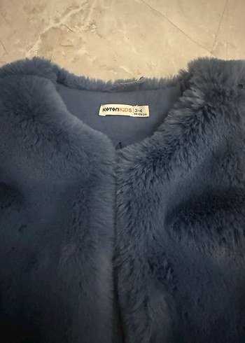 Kız Çocuk Gri Kürklü Kolsuz Yelek - Görsel 2