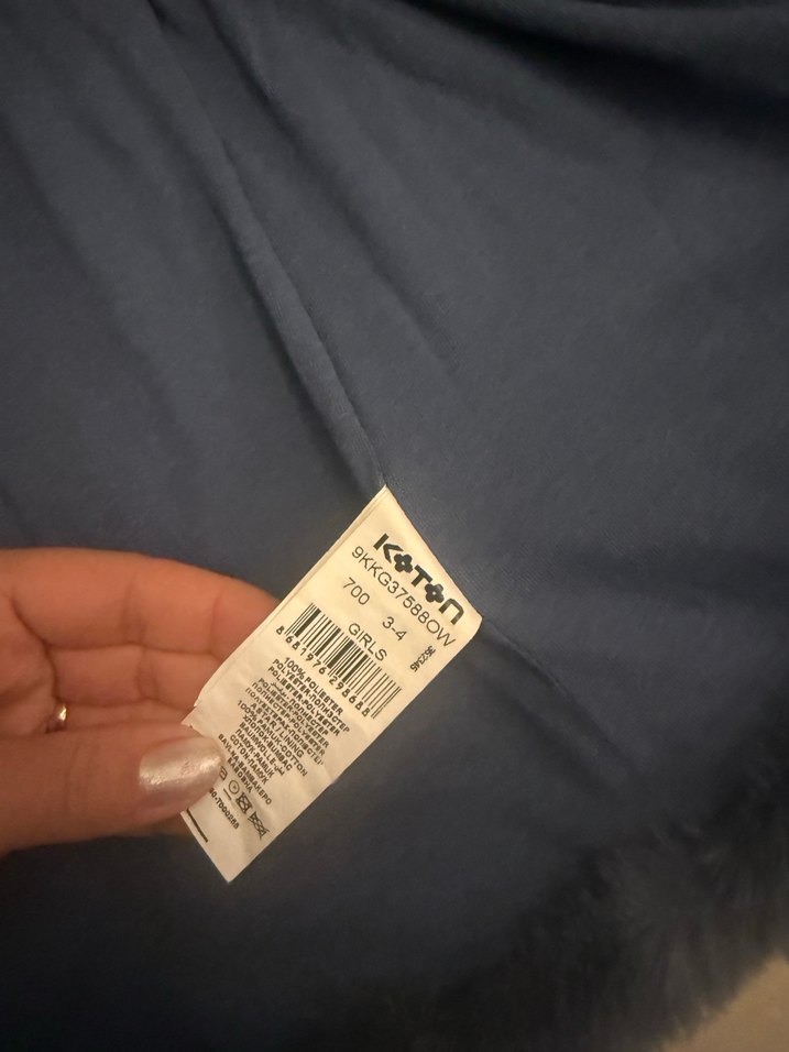 Kız Çocuk Gri Kürklü Kolsuz Yelek - Görsel 4